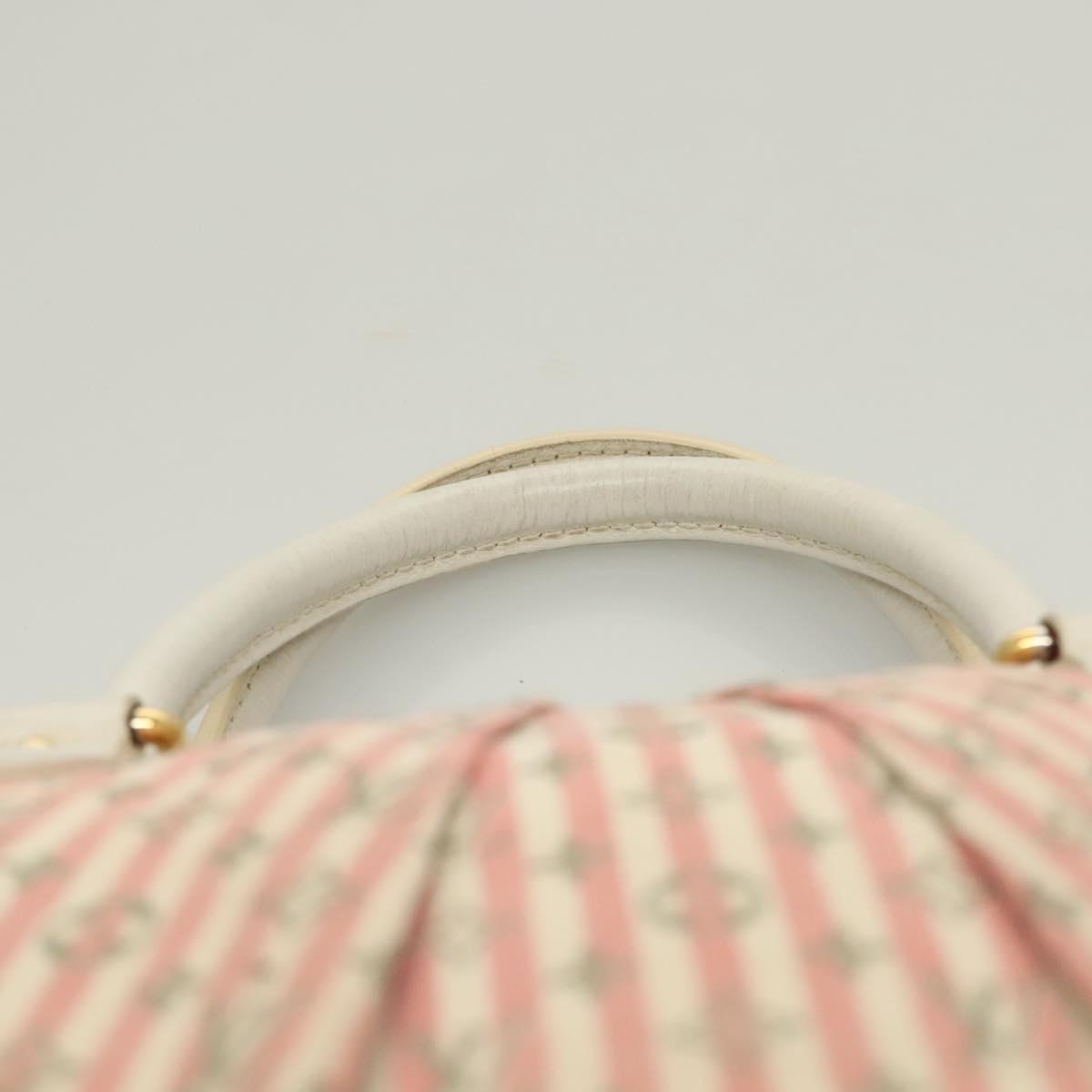 LOUIS VUITTON Mini Lin Croisette Marina PM Bag Pink White M95495 LV Auth 128756