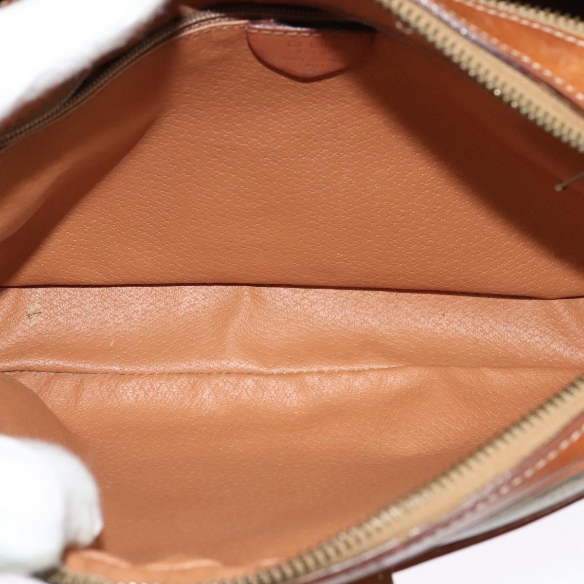 CELINE Macadam Canvas Shoulder Bag PVC Beige Gold Auth 128761