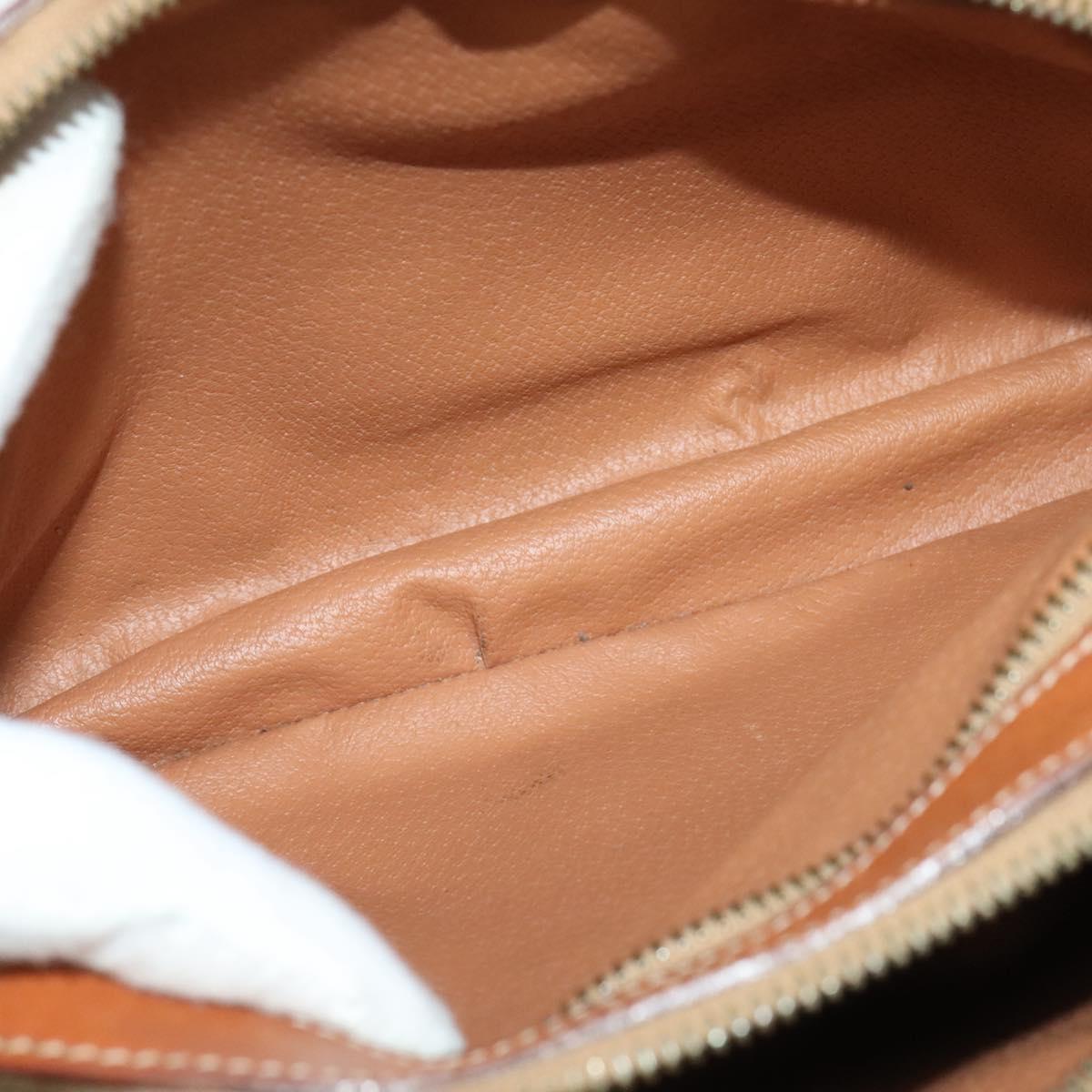 CELINE Macadam Canvas Shoulder Bag PVC Beige Gold Auth 128761