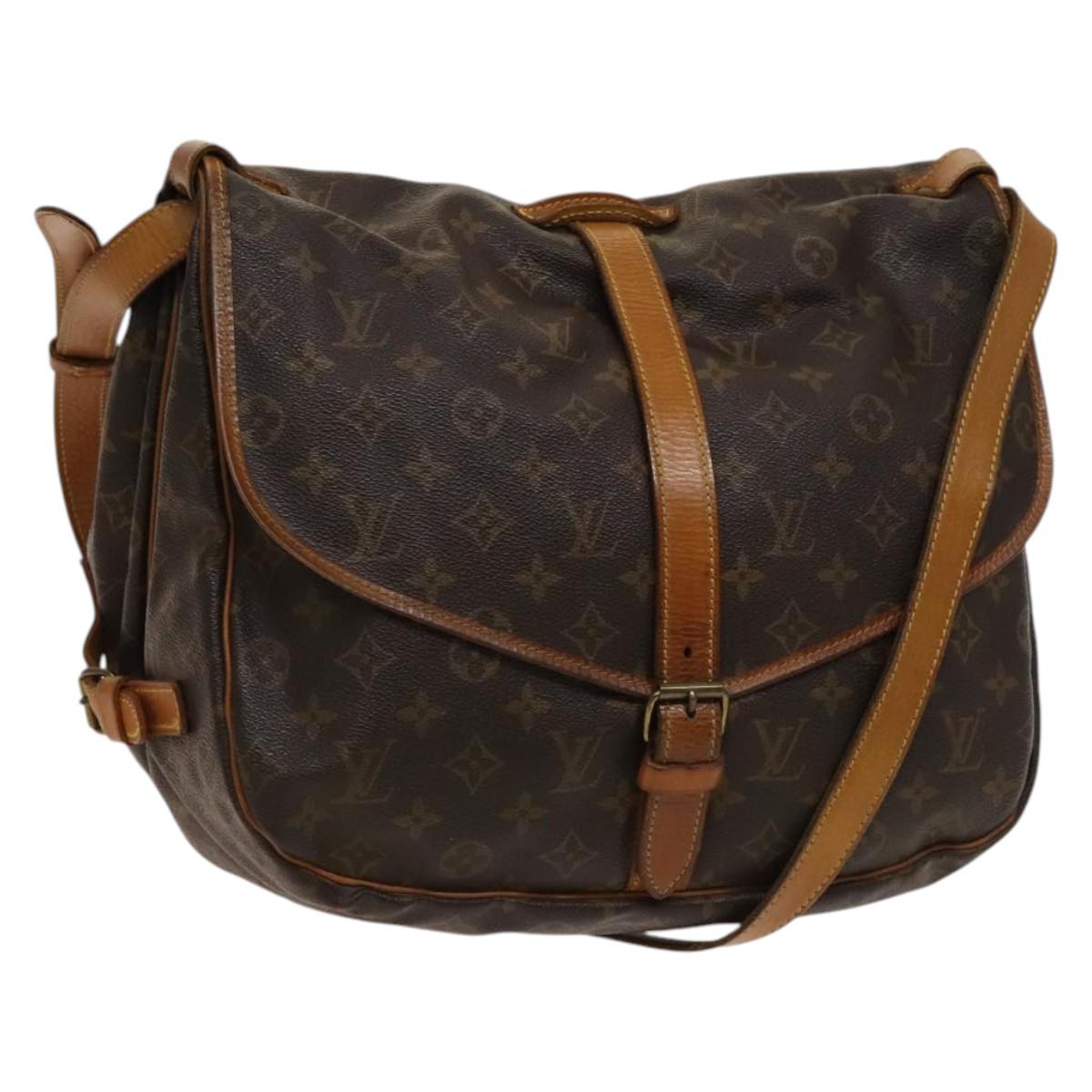 LOUIS VUITTON Monogram Saumur 35 Shoulder Bag M42254 LV Auth 128774