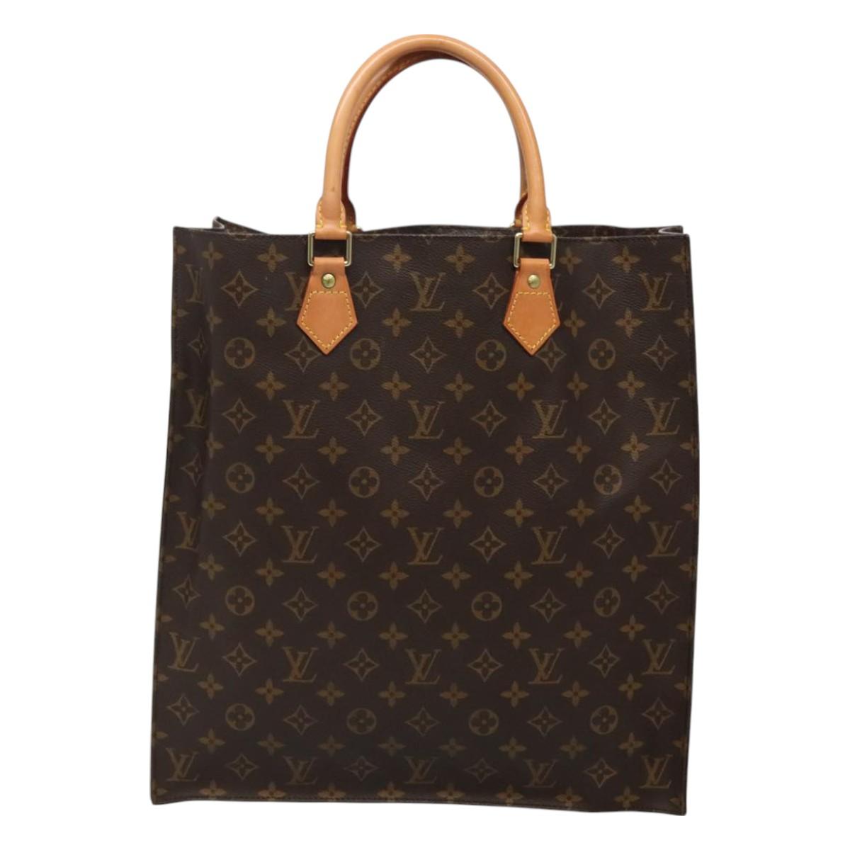 LOUIS VUITTON Monogram Sac Plat Hand Bag M51140 LV Auth 128776