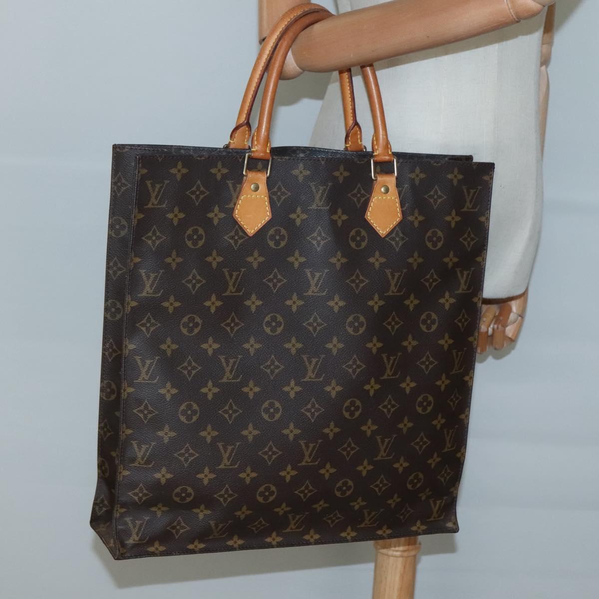 LOUIS VUITTON Monogram Sac Plat Hand Bag M51140 LV Auth 128777