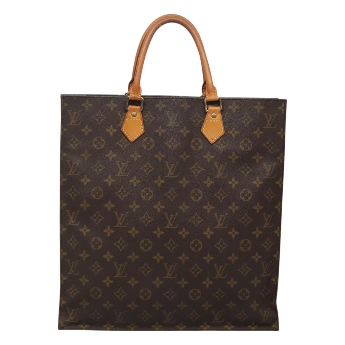 LOUIS VUITTON Monogram Sac Plat Hand Bag M51140 LV Auth 128777