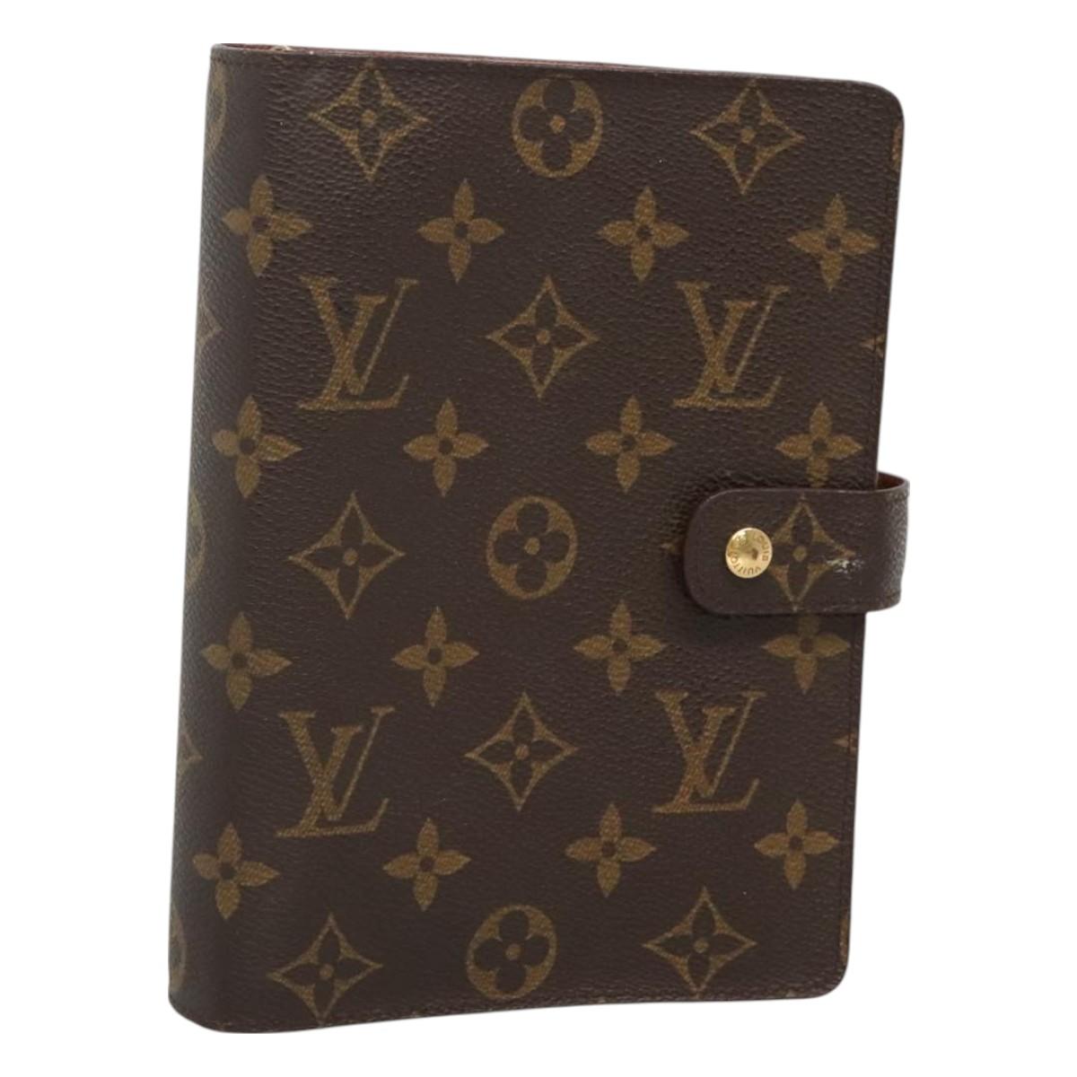 LOUIS VUITTON Monogram Agenda MM Day Planner Cover R20105 LV Auth 128793