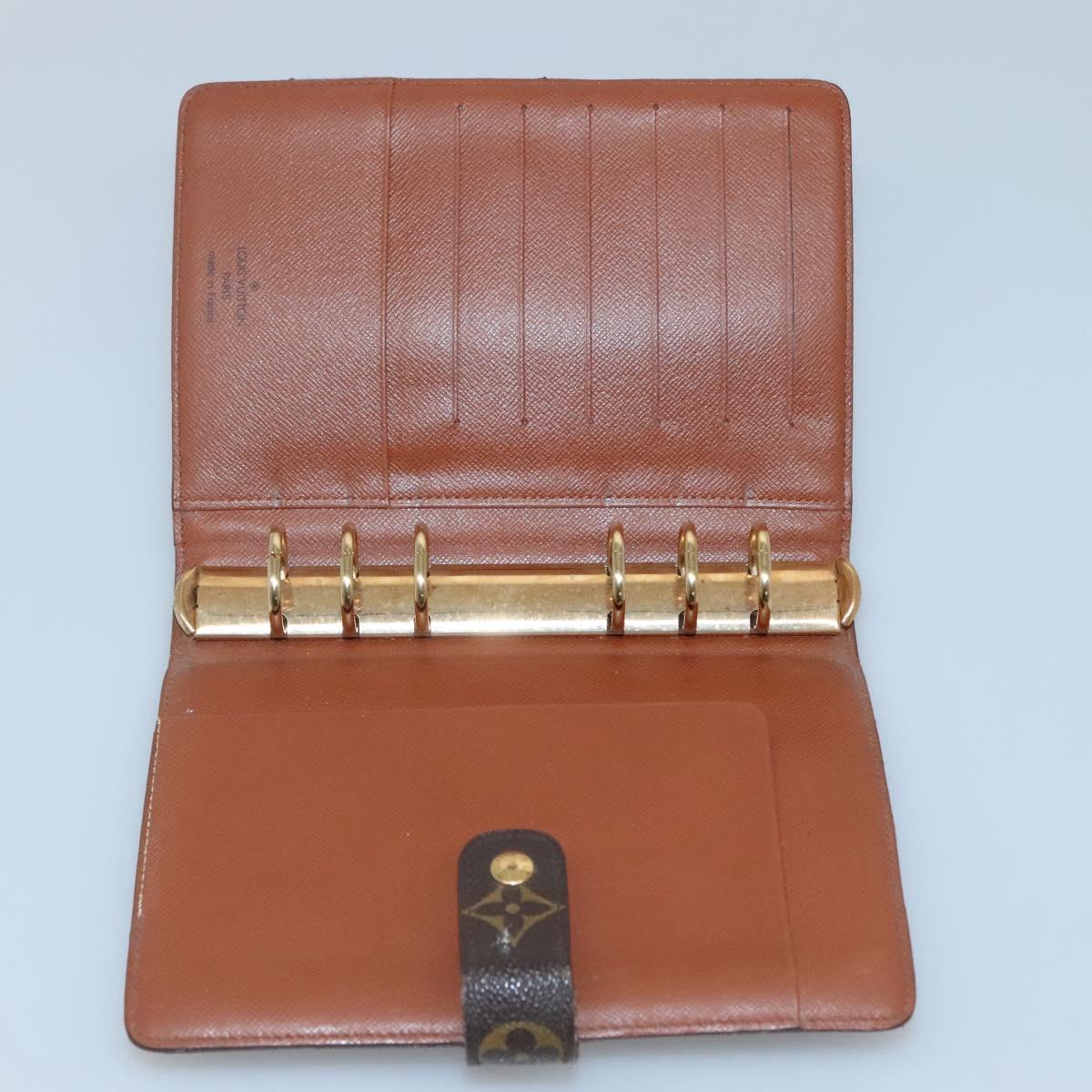 LOUIS VUITTON Monogram Agenda MM Day Planner Cover R20105 LV Auth 128793