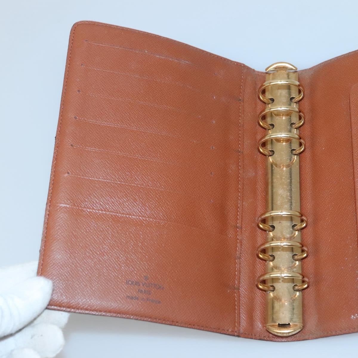 LOUIS VUITTON Monogram Agenda MM Day Planner Cover R20105 LV Auth 128793
