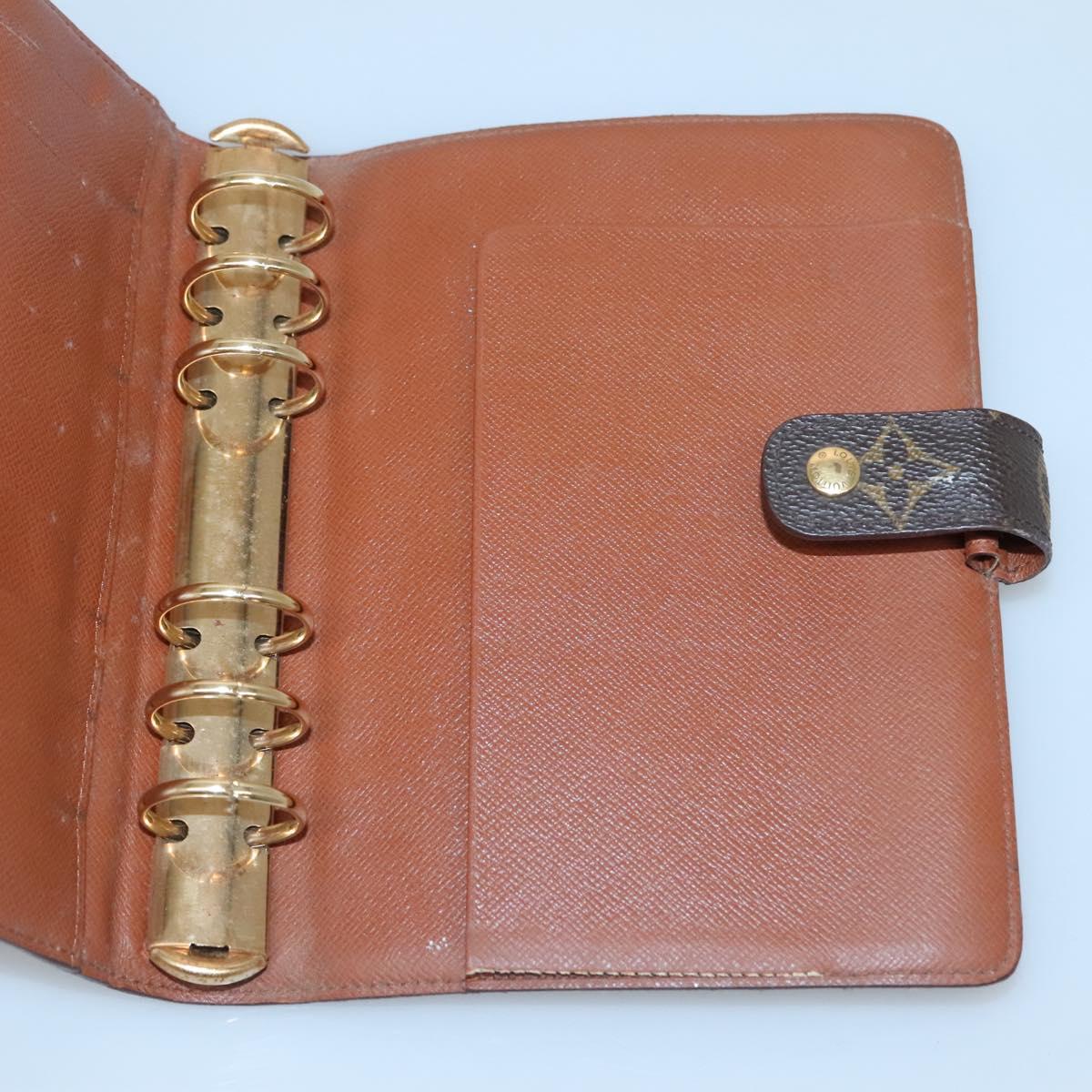LOUIS VUITTON Monogram Agenda MM Day Planner Cover R20105 LV Auth 128793