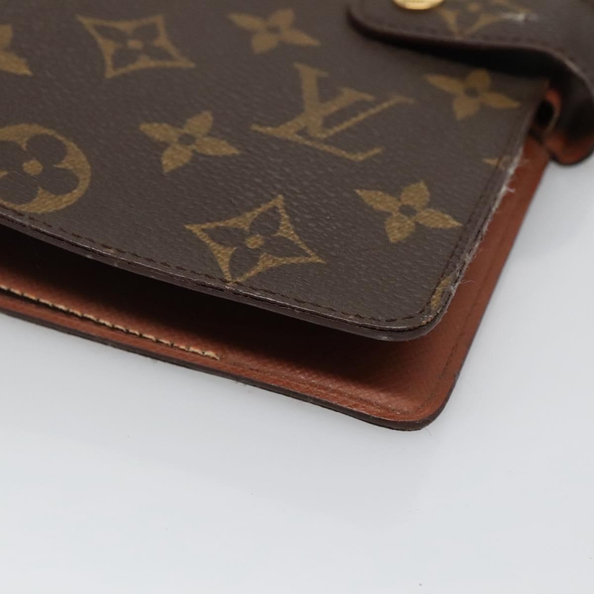 LOUIS VUITTON Monogram Agenda MM Day Planner Cover R20105 LV Auth 128793