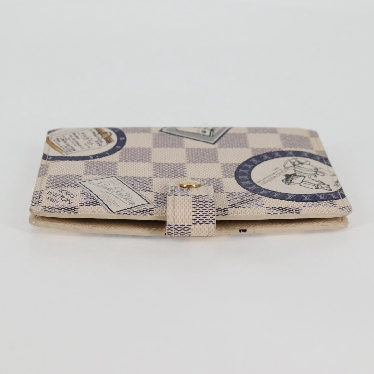 LOUIS VUITTON Damier Azur patch Agenda PM Day Planner Cover R20969 Auth 128794V