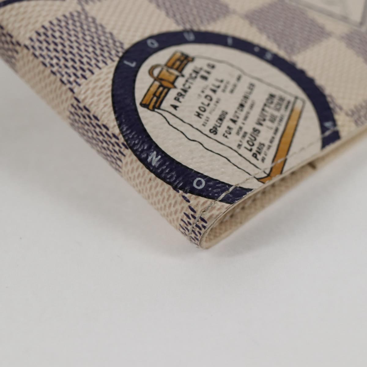 LOUIS VUITTON Damier Azur patch Agenda PM Day Planner Cover R20969 Auth 128794V