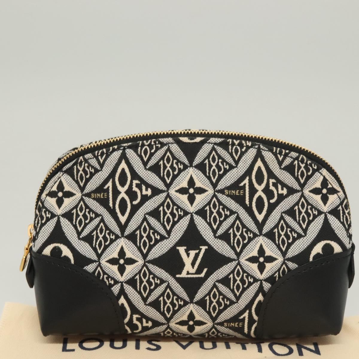 LOUIS VUITTON SINCE1854 Pochette Cosmetic PM Pouch Black M80076 LV Auth 128804M