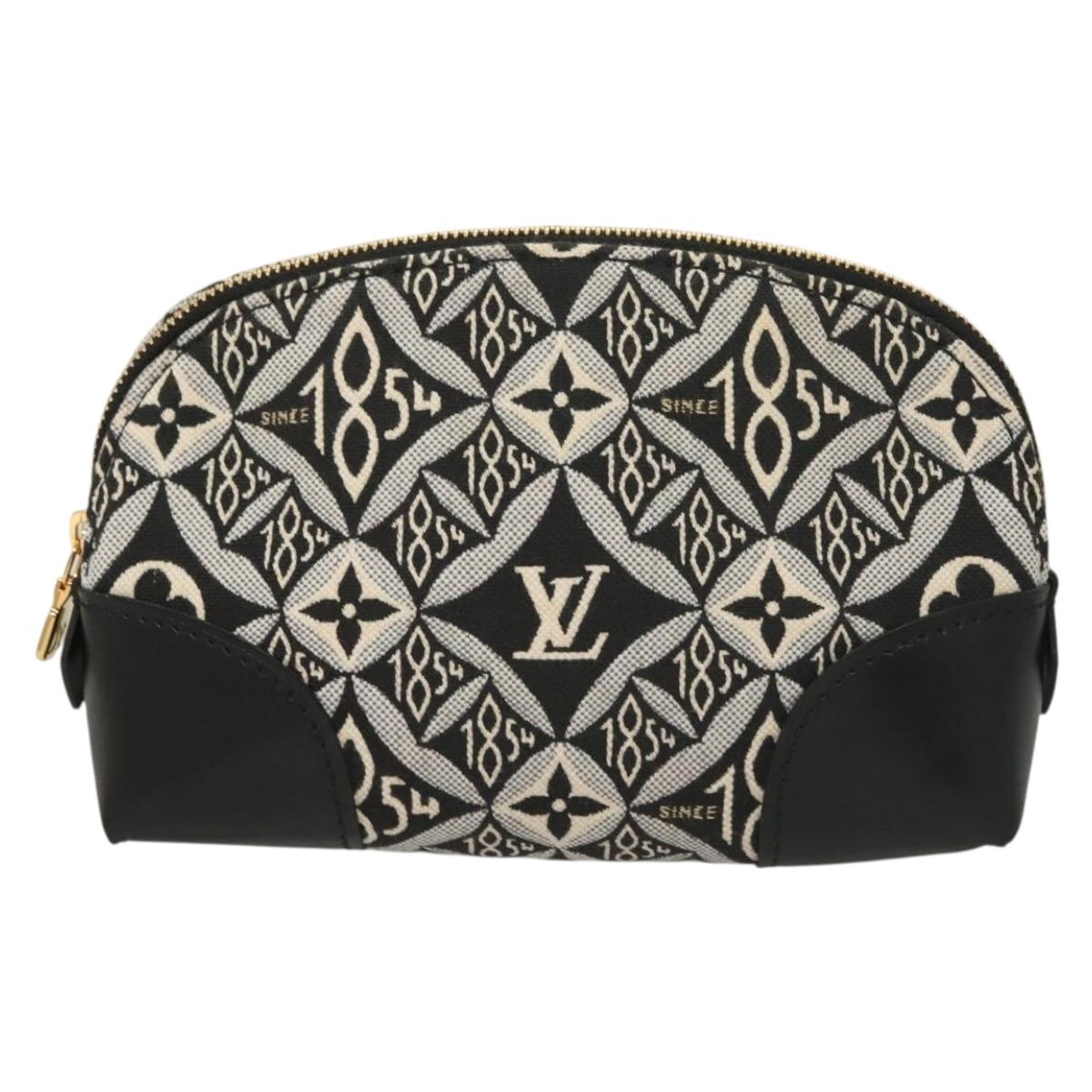 LOUIS VUITTON SINCE1854 Pochette Cosmetic PM Pouch Black M80076 LV Auth 128804M