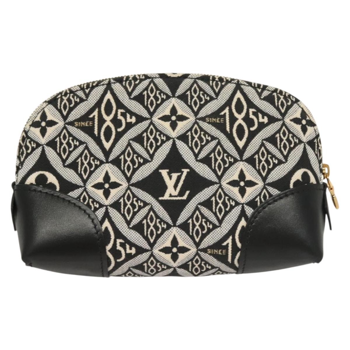 LOUIS VUITTON SINCE1854 Pochette Cosmetic PM Pouch Black M80076 LV Auth 128804M