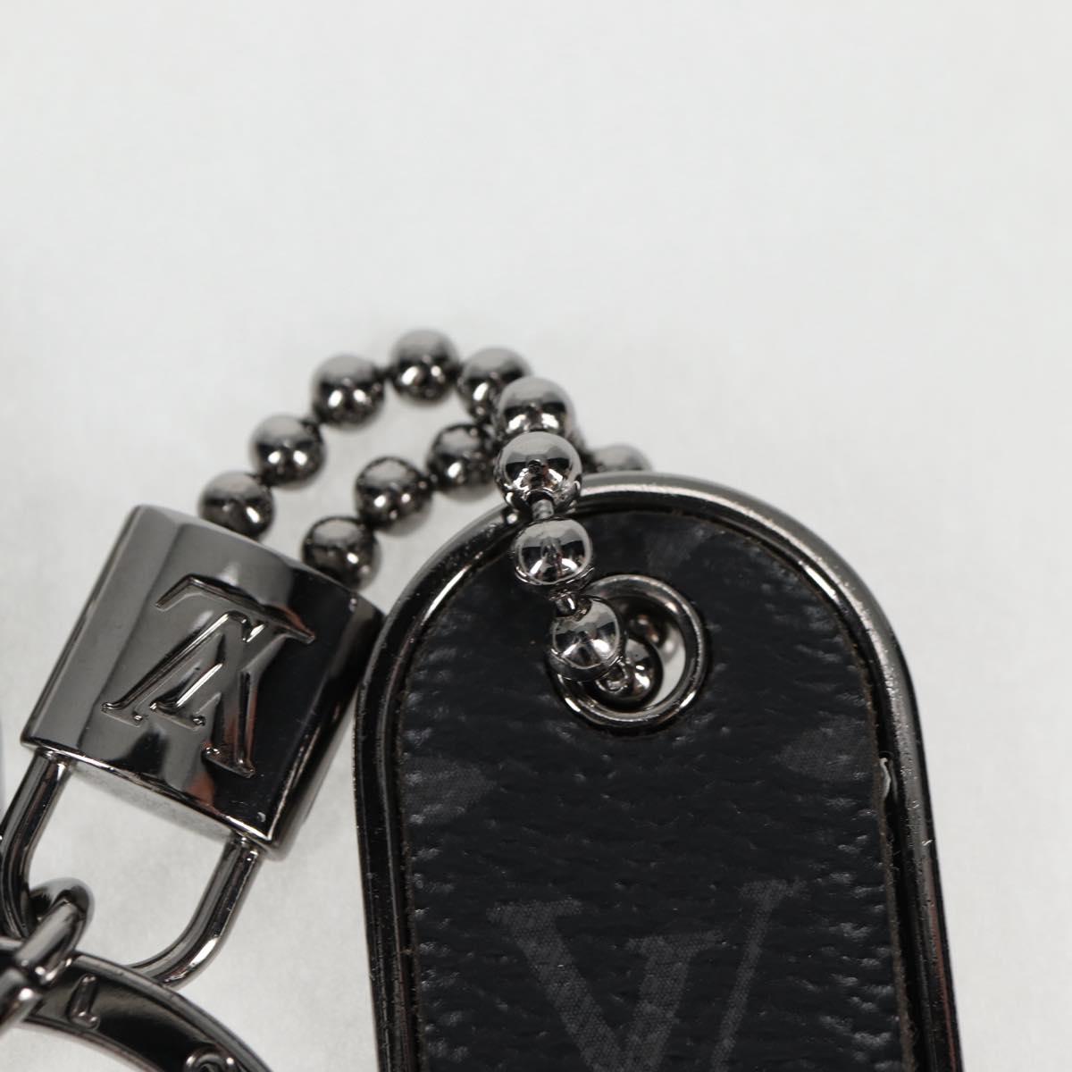 LOUIS VUITTON Eclipse Porte Cles Tab Key Holder metal Silver M63618 Auth 128810M