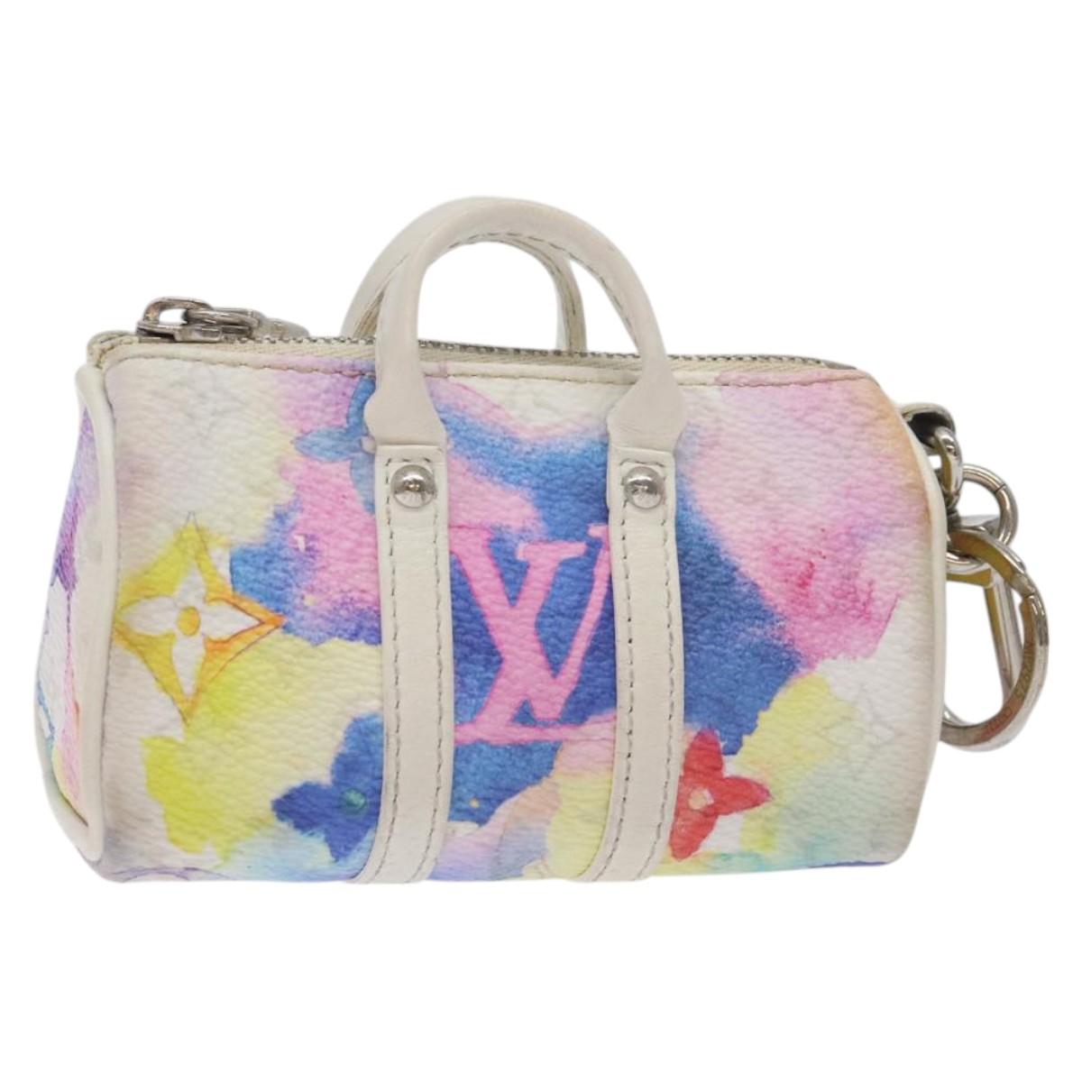 LOUIS VUITTON Monogram Watercolor Porte Cles Mini Keepall MP2975 LV Auth 128815M