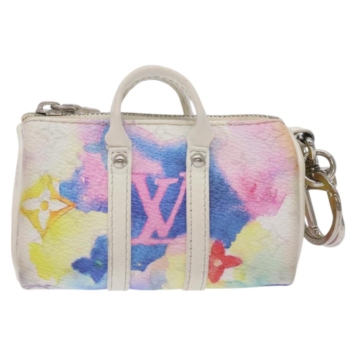 LOUIS VUITTON Monogram Watercolor Porte Cles Mini Keepall MP2975 LV Auth 128815M
