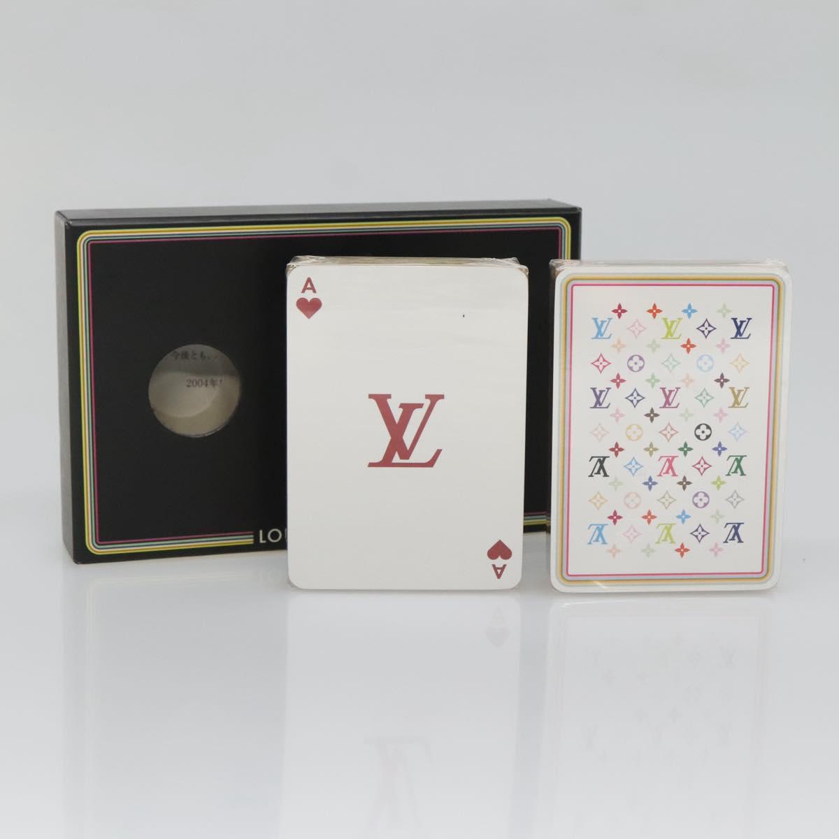 LOUIS VUITTON Monogram Multicolor Playing Cards Black White LV Auth 128819