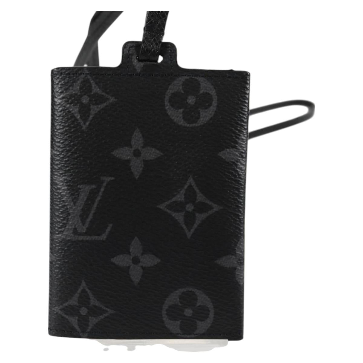 LOUIS VUITTON Monogram Eclipse Porte Cartes On Strap M83155 LV Auth 128825M