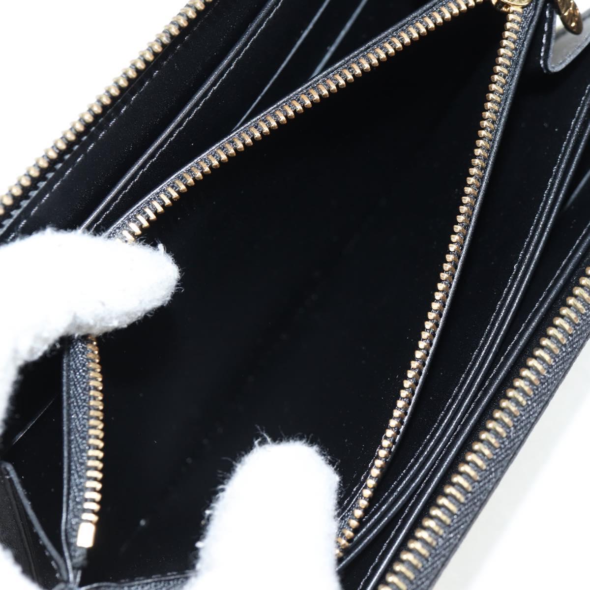 LOUIS VUITTON Vernis Yayoi Kusama Zippy Wallet White Black M91573 Auth 128837V