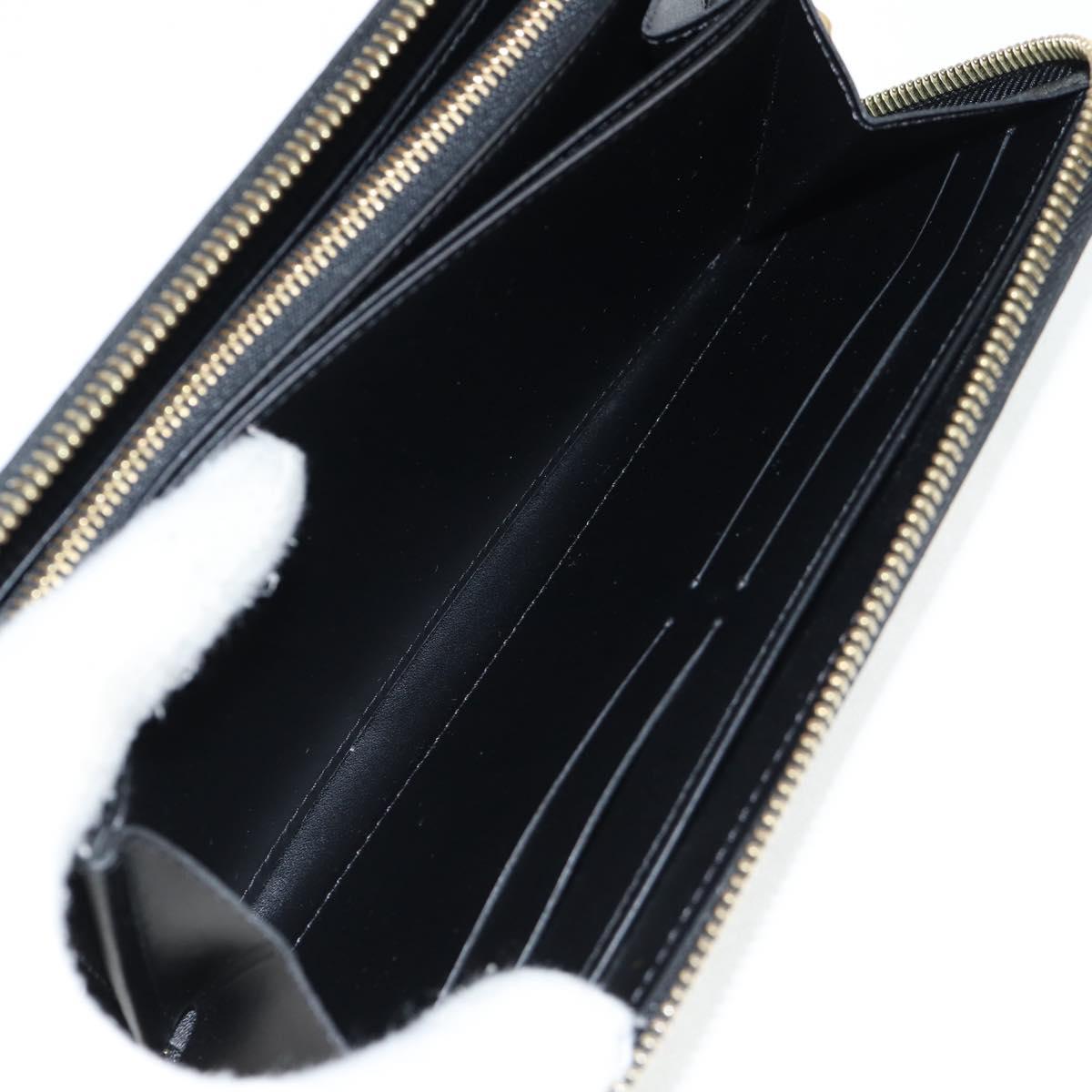 LOUIS VUITTON Vernis Yayoi Kusama Zippy Wallet White Black M91573 Auth 128837V