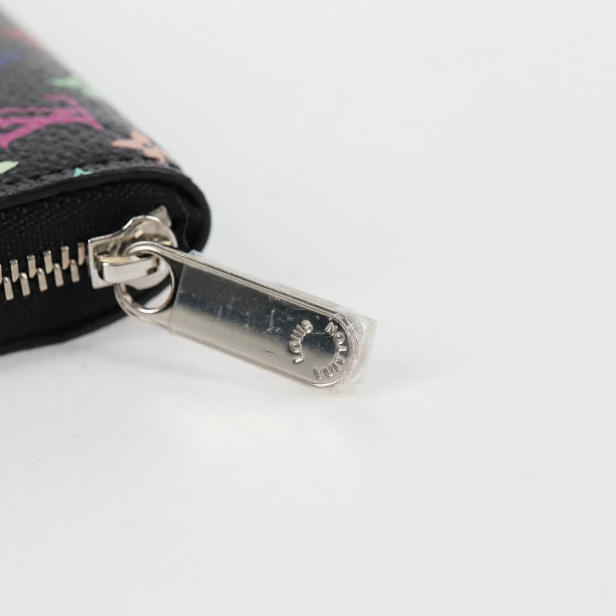 LOUIS VUITTON Multicolor LV × TM Zippy Coin Purse Black M13409 LV Auth 128840M
