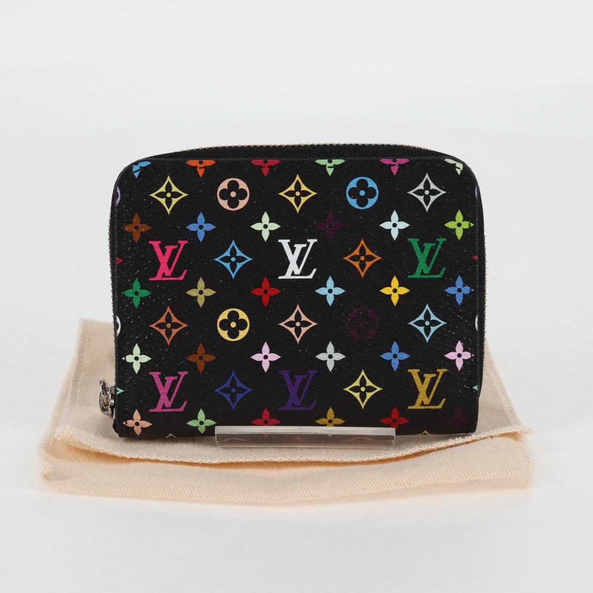 LOUIS VUITTON Multicolor LV × TM Zippy Coin Purse Black M13409 LV Auth 128840M