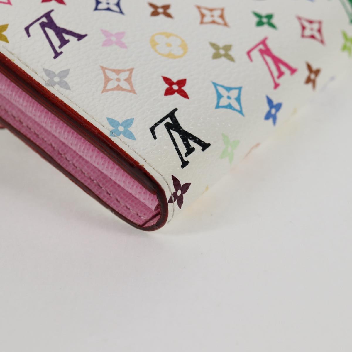 LOUIS VUITTON Multicolor Portefeuille Sarah Wallet White M60667 LV Auth 128841V