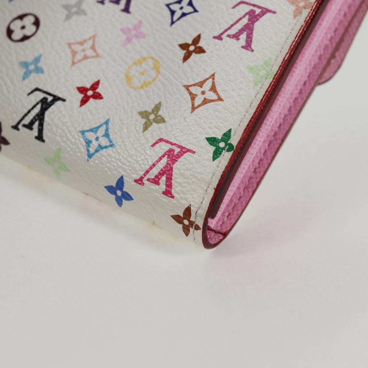 LOUIS VUITTON Multicolor Portefeuille Sarah Wallet White M60667 LV Auth 128841V