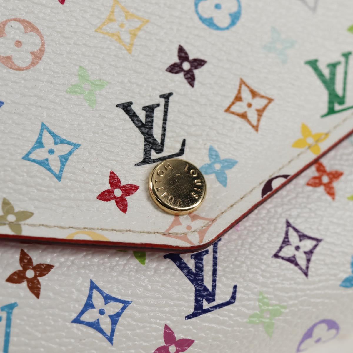 LOUIS VUITTON Multicolor Portefeuille Sarah Wallet White M60667 LV Auth 128841V