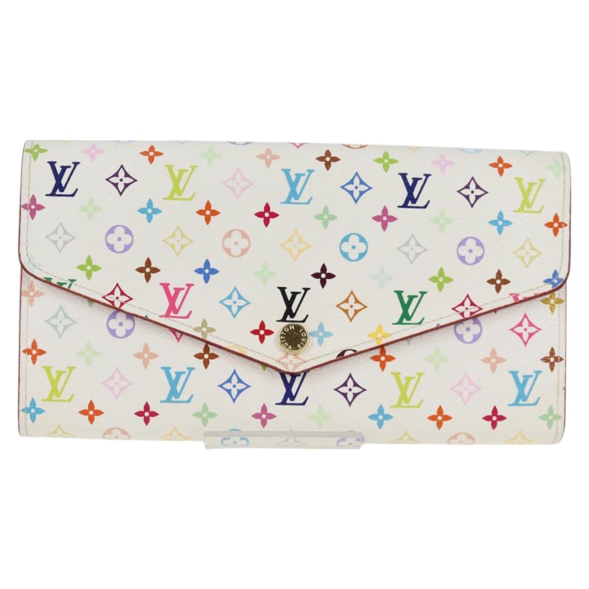 LOUIS VUITTON Multicolor Portefeuille Sarah Wallet White M60667 LV Auth 128841V