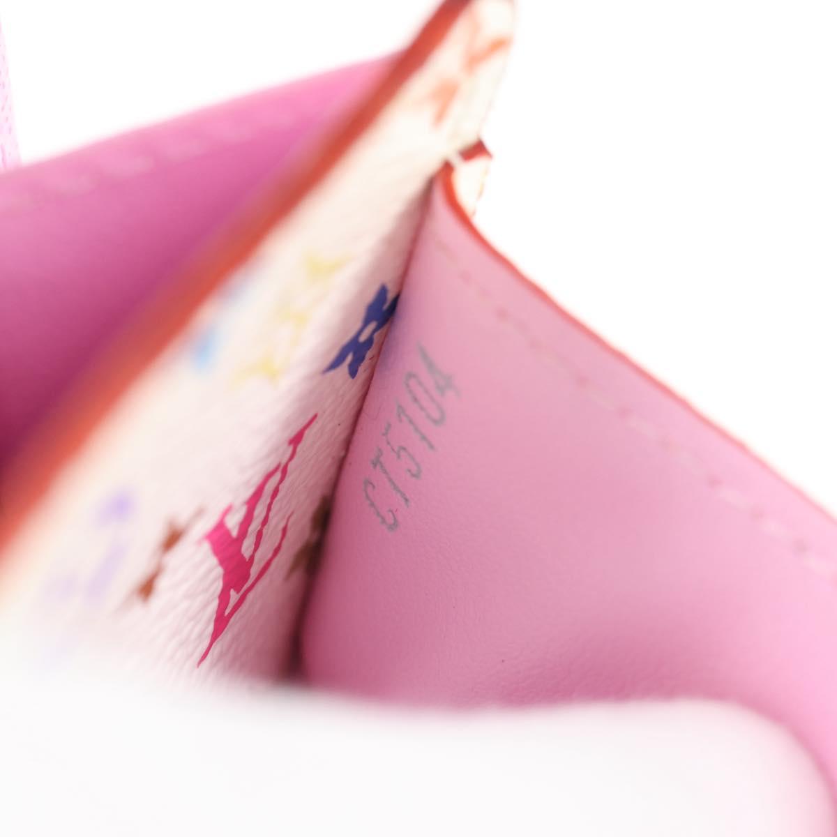 LOUIS VUITTON Multicolor Portefeuille Sarah Wallet White M60667 LV Auth 128841V