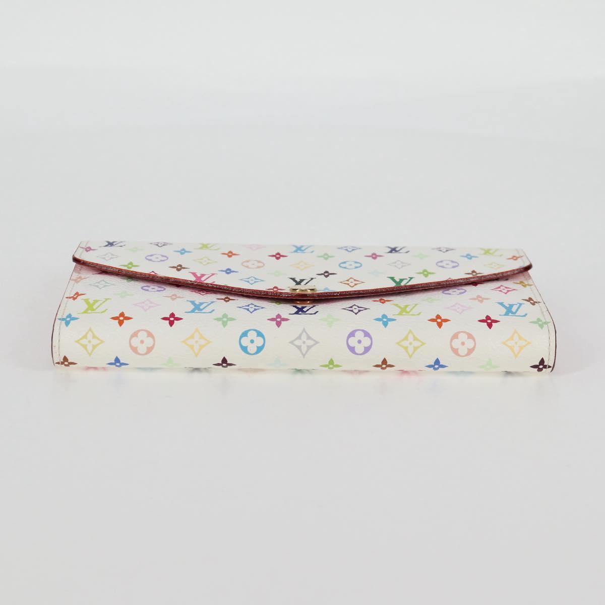 LOUIS VUITTON Multicolor Portefeuille Sarah Wallet White M60667 LV Auth 128841V