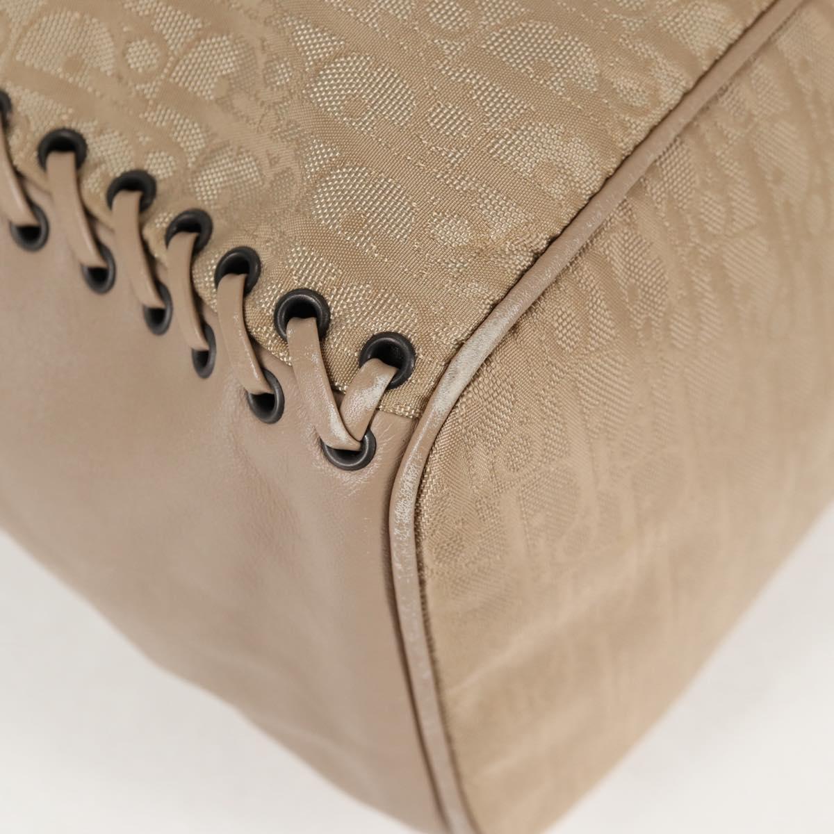 Christian Dior Trotter Canvas Hand Bag Beige Auth 128850V