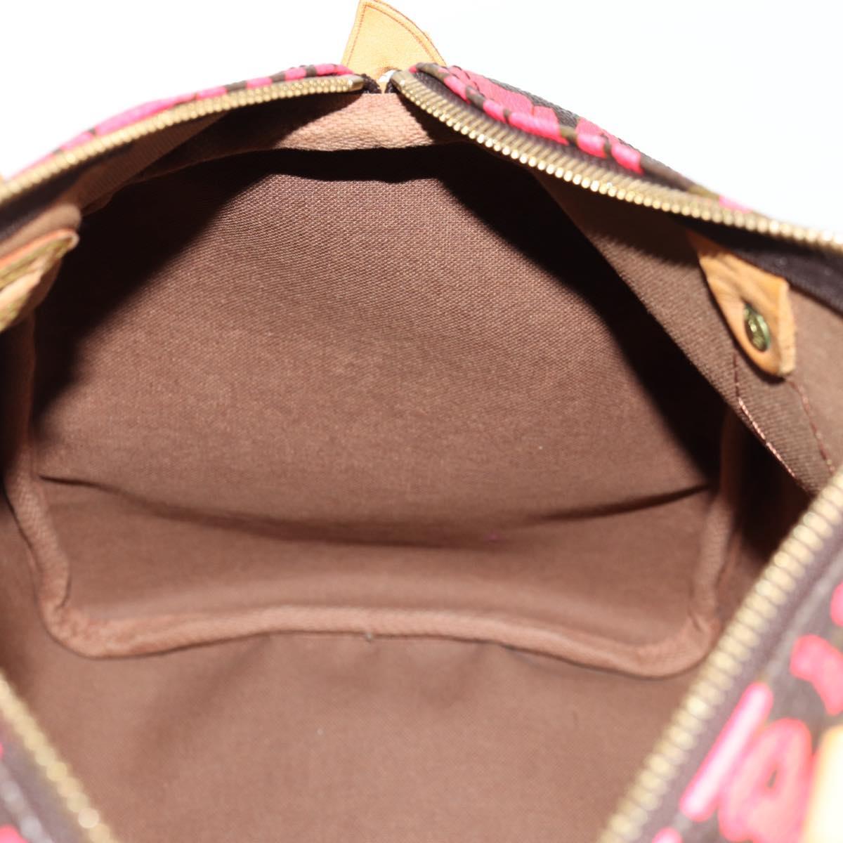 LOUIS VUITTON Monogram Graffiti Speedy 30 Hand Bag Pink M93704 LV Auth 128854SAV