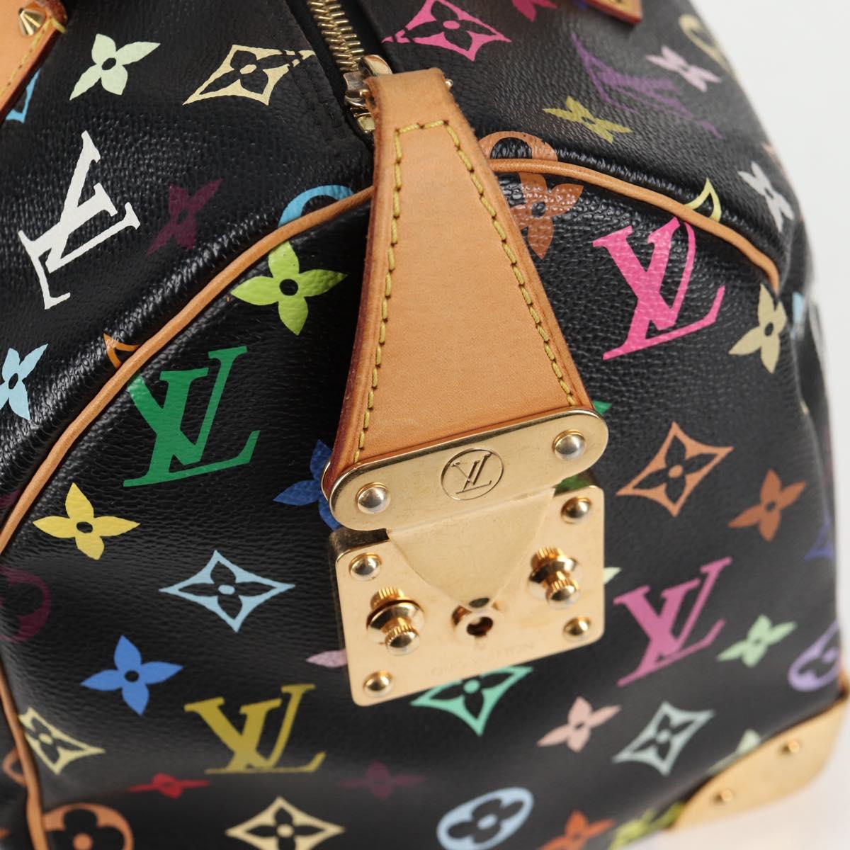 LOUIS VUITTON Monogram Multicolor Speedy 30 Hand Bag Black M92642 Auth 128856V