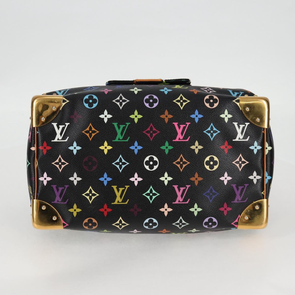 LOUIS VUITTON Monogram Multicolor Speedy 30 Hand Bag Black M92642 Auth 128856V