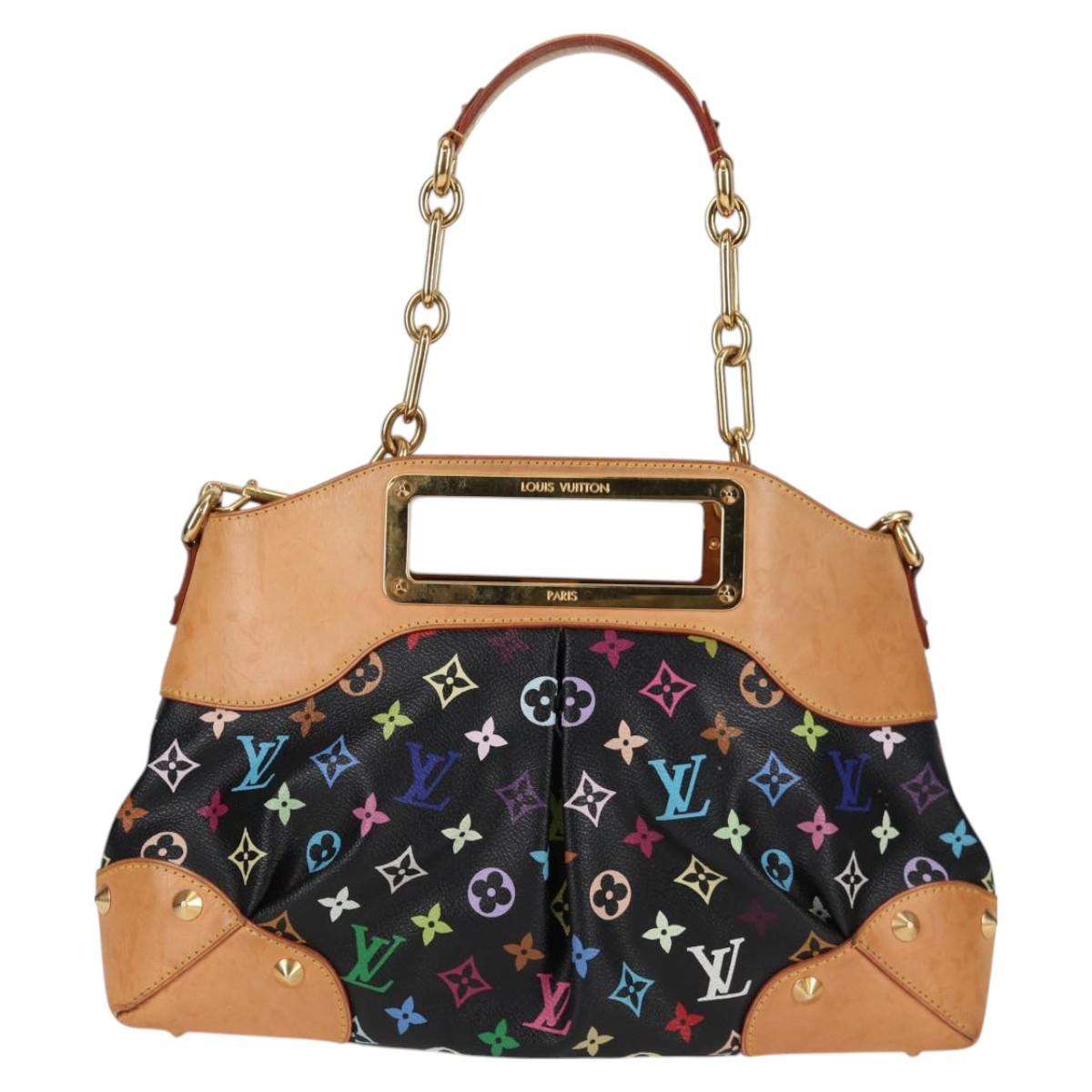 LOUIS VUITTON Monogram Multicolor Judy MM Bag 2Way Black M40256 LV Auth 128862V