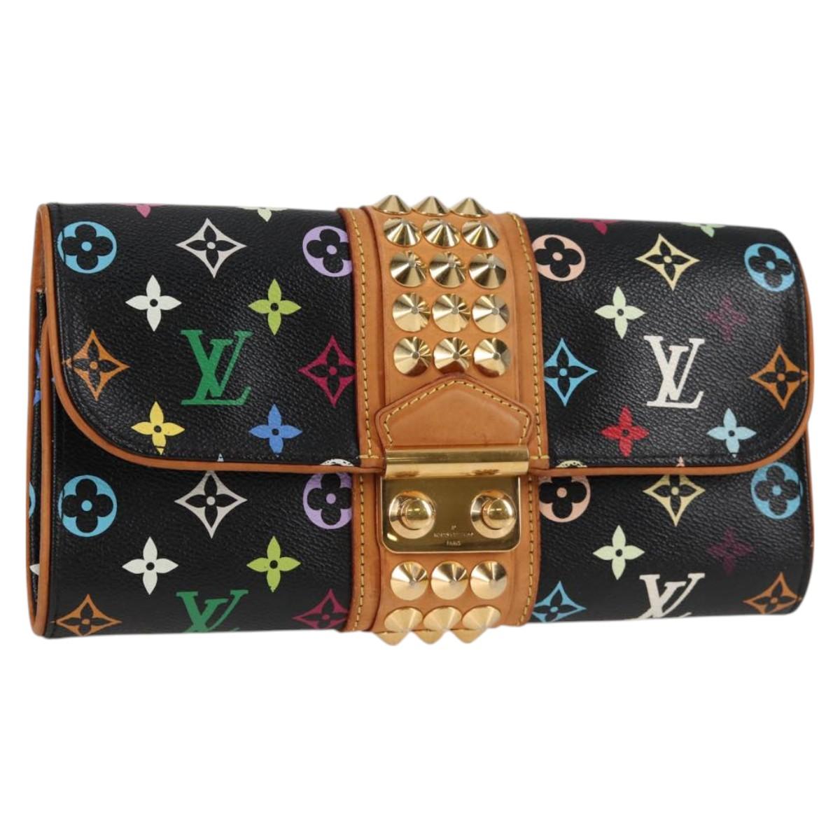 LOUIS VUITTON Multicolor Pochette Courtney Clutch Bag Black M45640 Auth 128863V