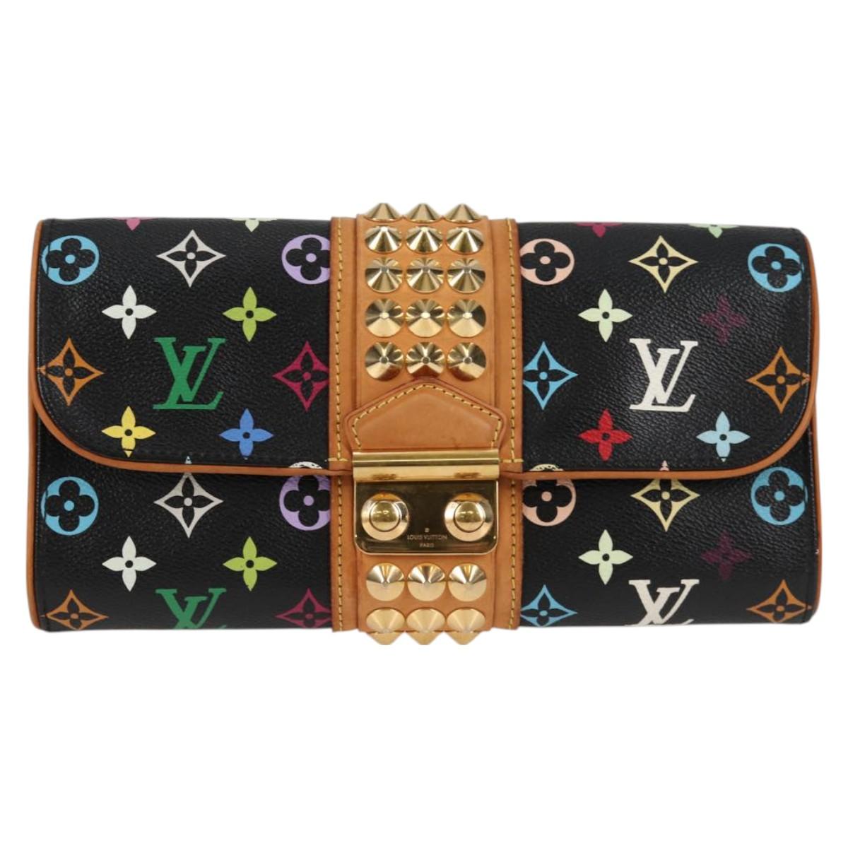 LOUIS VUITTON Multicolor Pochette Courtney Clutch Bag Black M45640 Auth 128863V