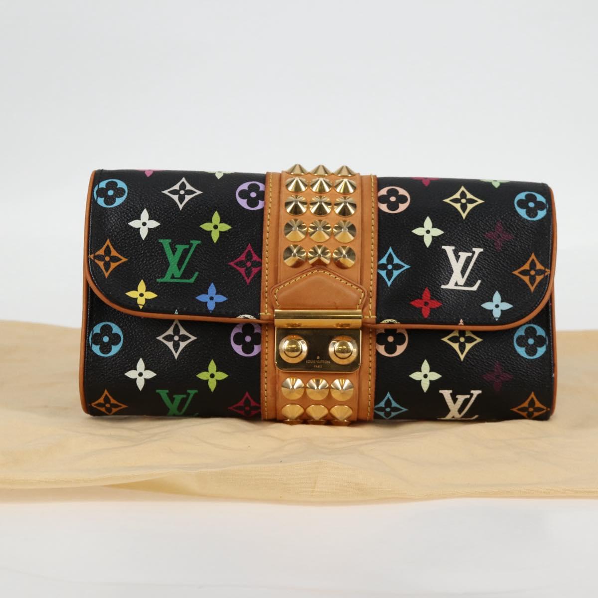 LOUIS VUITTON Multicolor Pochette Courtney Clutch Bag Black M45640 Auth 128863V