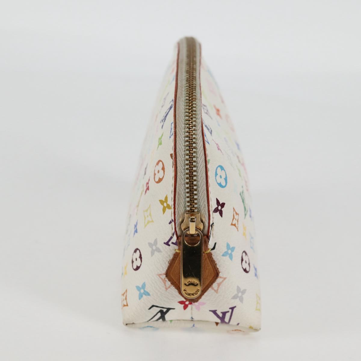 LOUIS VUITTON Multicolor Pochette Cosmetic PM Pouch White M47354 LV Auth 128864V