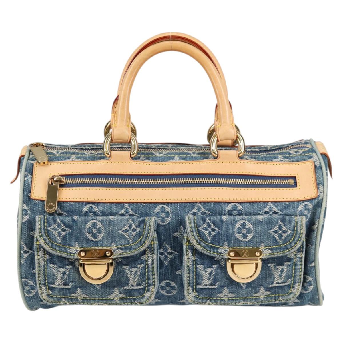 LOUIS VUITTON Monogram Denim Neo Speedy Hand Bag Blue M95019 LV Auth 128871V
