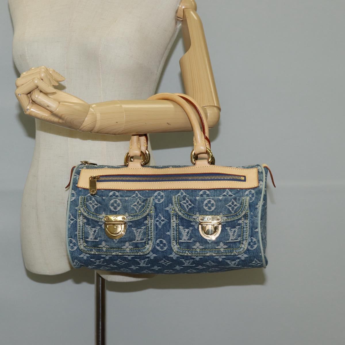 LOUIS VUITTON Monogram Denim Neo Speedy Hand Bag Blue M95019 LV Auth 128871V