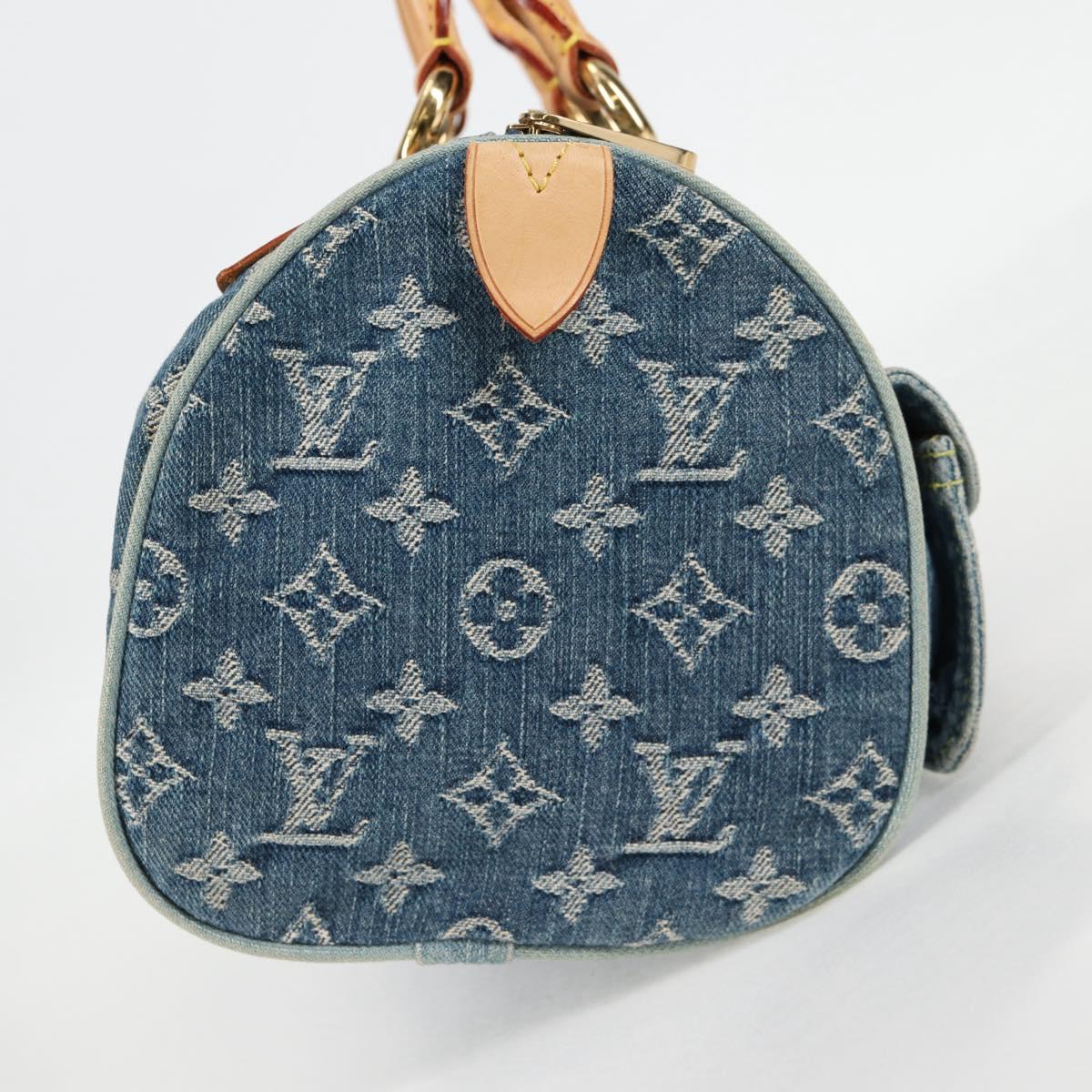LOUIS VUITTON Monogram Denim Neo Speedy Hand Bag Blue M95019 LV Auth 128871V