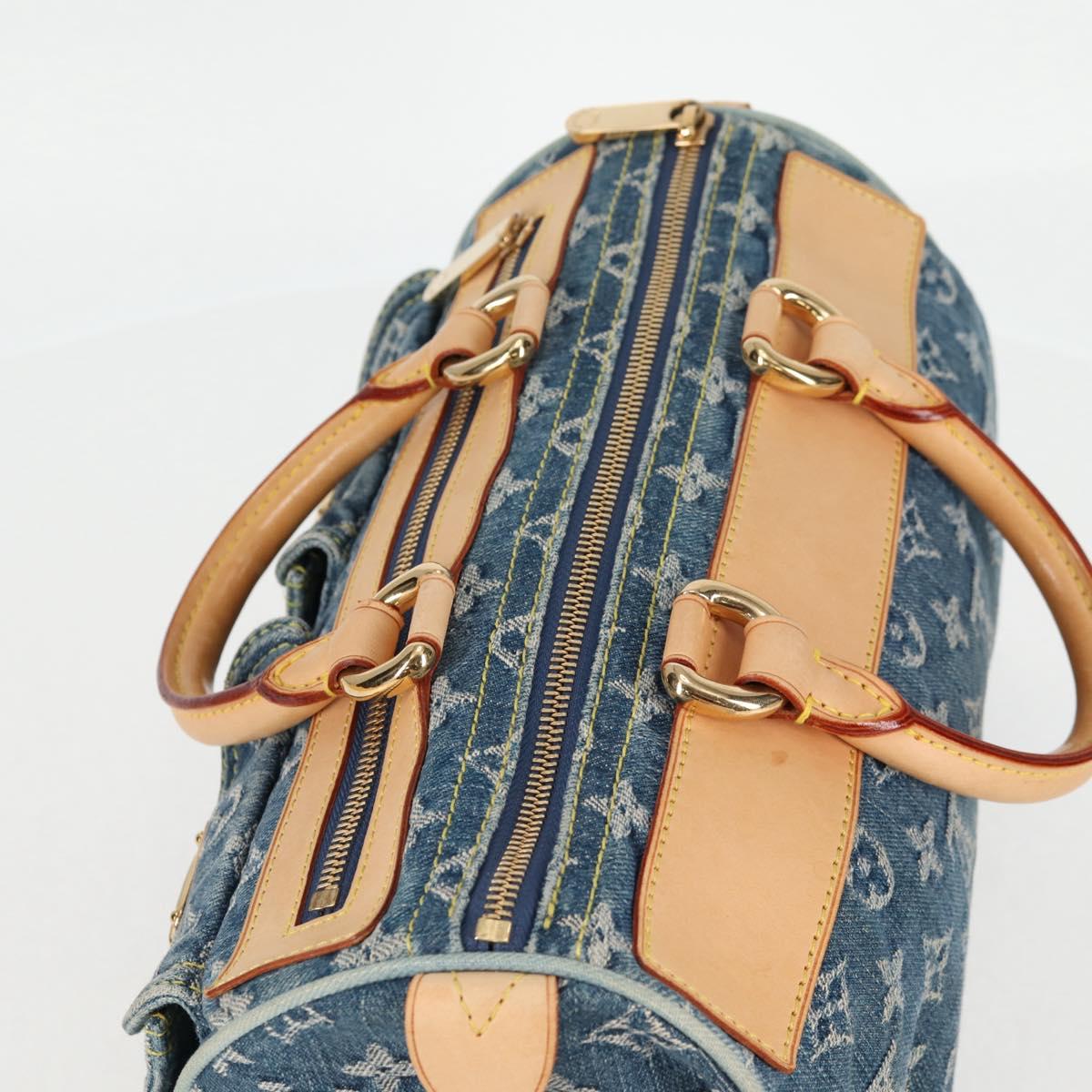LOUIS VUITTON Monogram Denim Neo Speedy Hand Bag Blue M95019 LV Auth 128871V