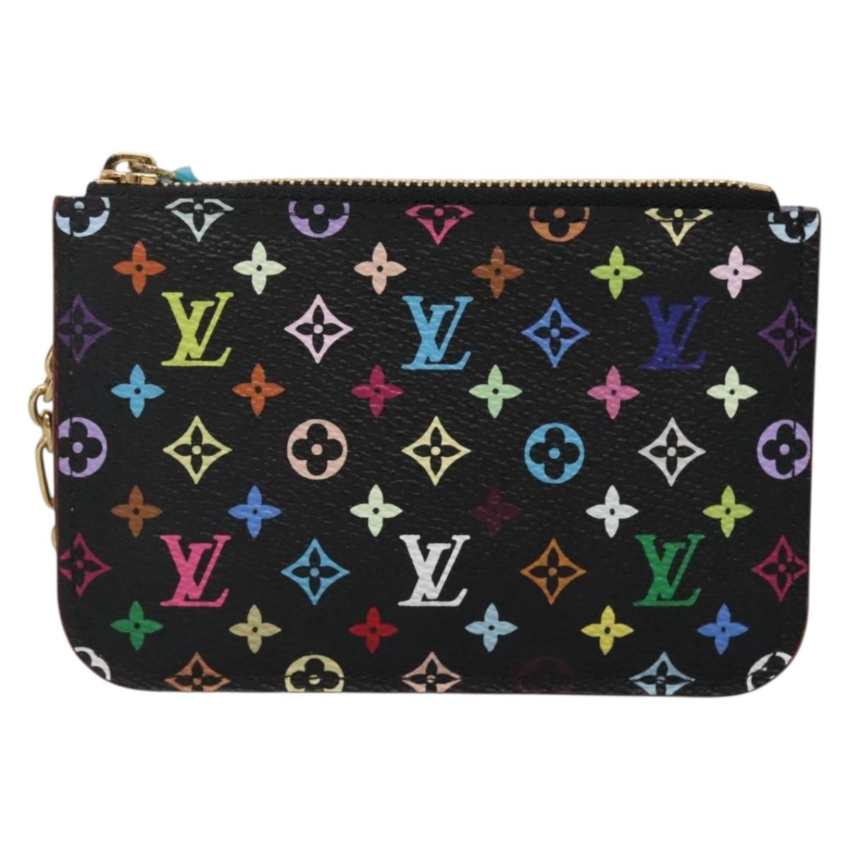 LOUIS VUITTON Monogram Pochette Cles NM Coin Purse Black M60279 Auth 128878V