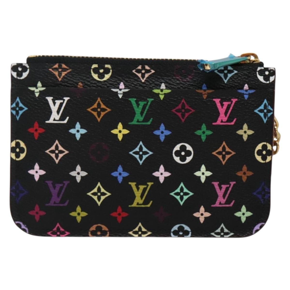 LOUIS VUITTON Monogram Pochette Cles NM Coin Purse Black M60279 Auth 128878V