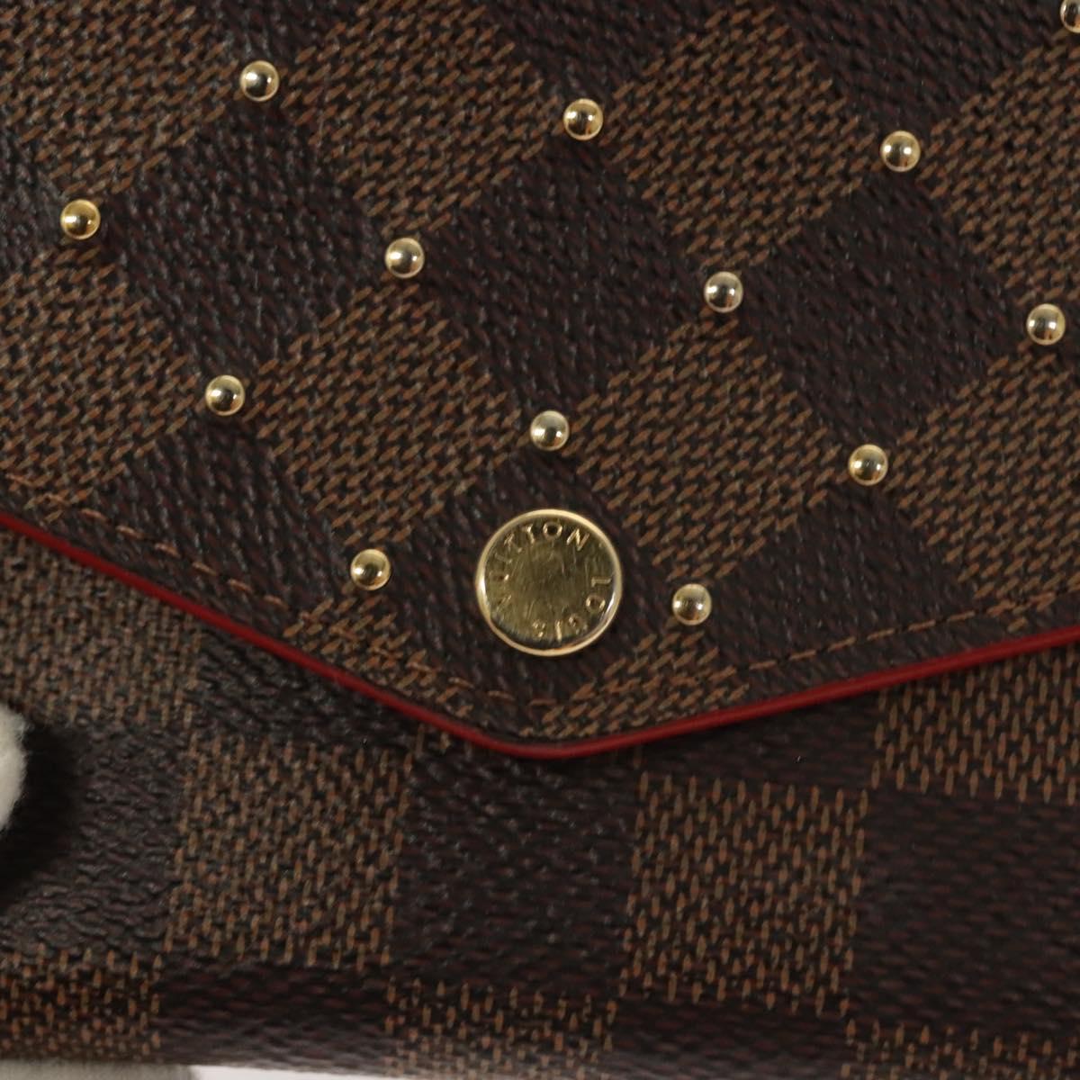 LOUIS VUITTON Damier Ebene Studs Portefeuille Sarah Wallet N60123 LV Auth 128880