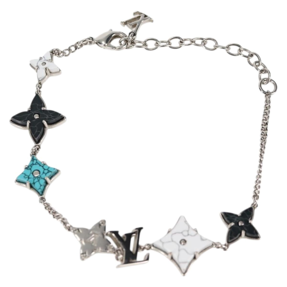 LOUIS VUITTON Monogram Sunrise Bracelet Metal Silver tone M1041A LV Auth 128887M