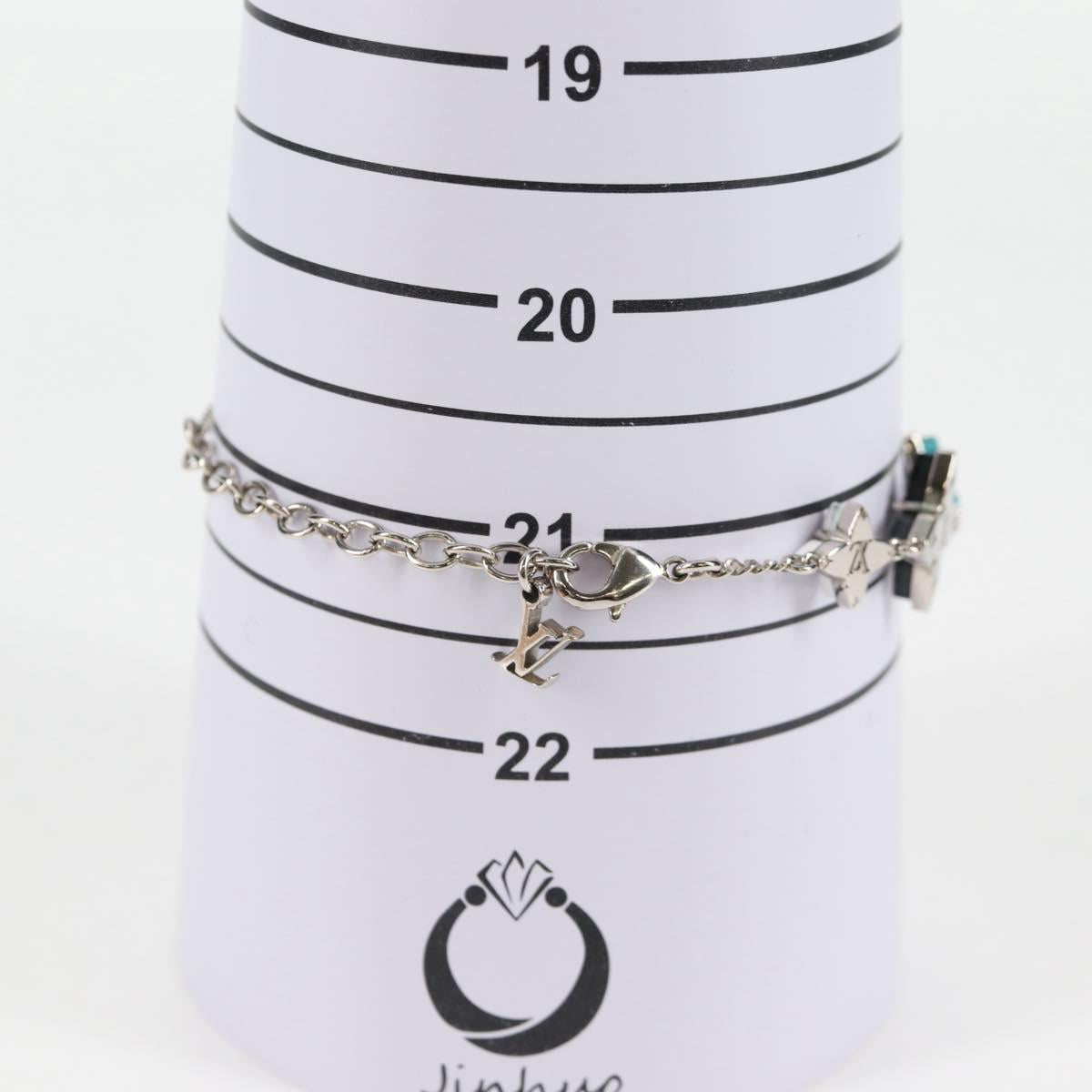 LOUIS VUITTON Monogram Sunrise Bracelet Metal Silver tone M1041A LV Auth 128887M